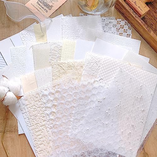 30 Pcs Handmade A5 Textured Scrapbook Paper&Mesh, Wedding Journal Supplies - Image 2