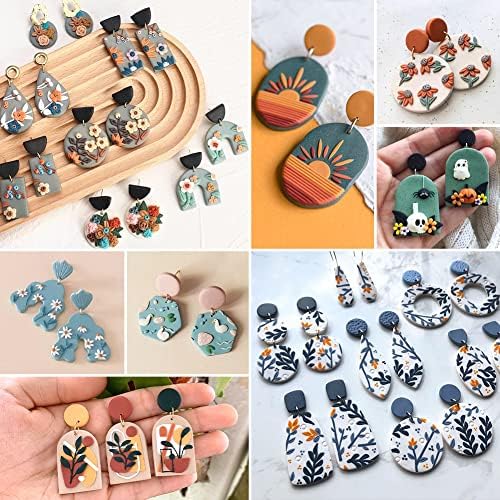 PTFJZ Polymer Clay Cutters for Earring Making 76pcs Clay Tools Set 67 Shapes Stainless Steel Clay Cutters with 8 Circle Shape Cutters 1 Letter Stamp - Image 2