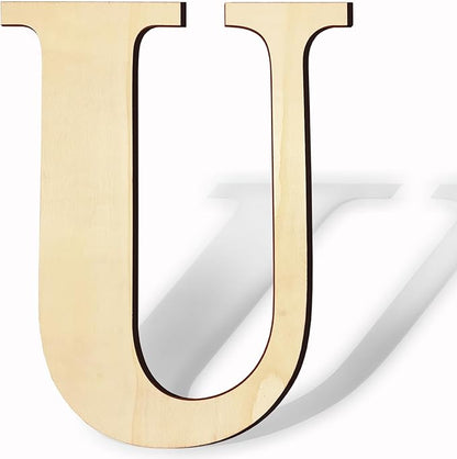 17 Inch Unfinished Wooden Letters, Blank Wood Letters Sign for Home Wall Decor, Large Unpainted Wood Letter for Crafts,Birthday,Wedding Party Decoration,Large Wooden Alphabet Letter U