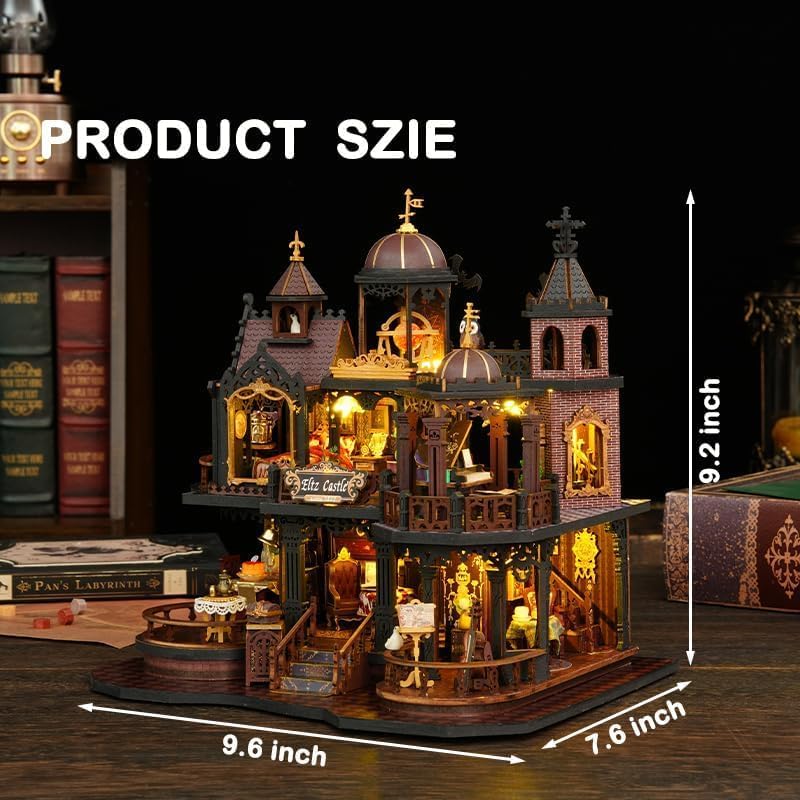 DIY Miniature Dollhouse Kit, Castle Tiny House Building Kit for Adults - Image 2