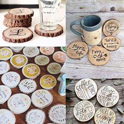 William Craft Unfinished Natural Wood Slices with Bark - 30 Pcs 3.5-4 inch Craft Wood kit Circles Crafts Christmas Ornaments DIY Crafts with Bark for Crafts Rustic Wedding Decoration - Image 3