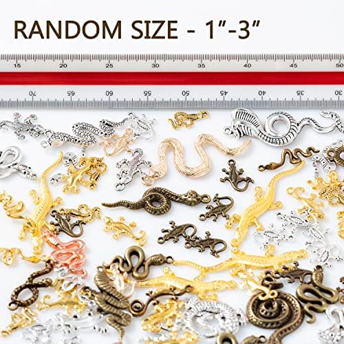 stino 100g Metal Pendant Charms for Jewelry Making, Bulk Silver & Gold Plated Charms for Braclet Necklace Crafts, Animal Plant Flower Pet and so on - Image 4