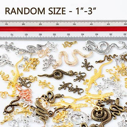 stino 100g Metal Pendant Charms for Jewelry Making, Bulk Silver & Gold Plated Charms for Braclet Necklace Crafts, Animal Plant Flower Pet and so on - Image 4