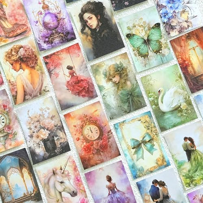 Aromoty 6 Set 300 Pcs Vintage Washi Stickers Book Kit Junk Journal Supplies - Image 2