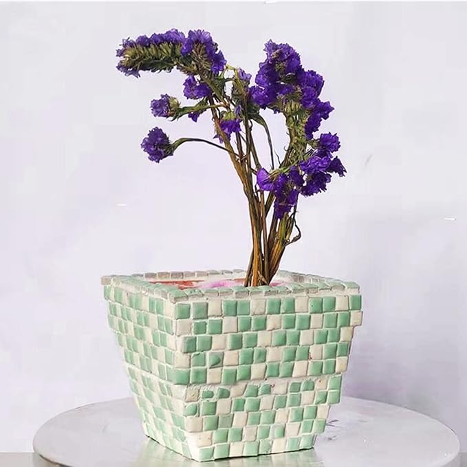 500g/1.1lb Random Color Ceramics Mosaic Tiles,DIY Making Creative Ceramic Mosaic Tiles for DIY Craft Plates Flowerpots Vases Cups Mosaic Making Supplies (Square)
