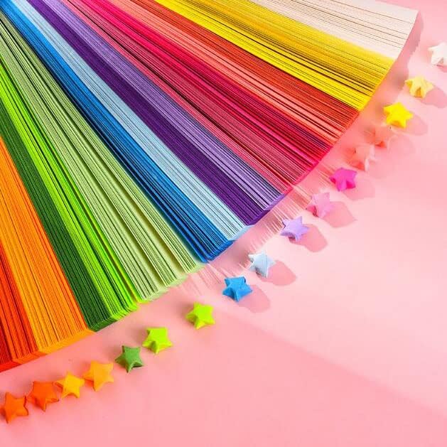 Origami Stars Papers Package DIY Paper Glitter Origami Stars, 1350 Sheets, 27 Colors (27 Bright Color) - Image 5