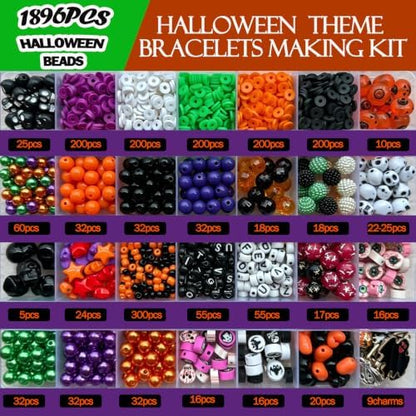 Halloween Beads Bracelet Kit, Pumpkin Skull Beads for Jewelry Making - Image 3