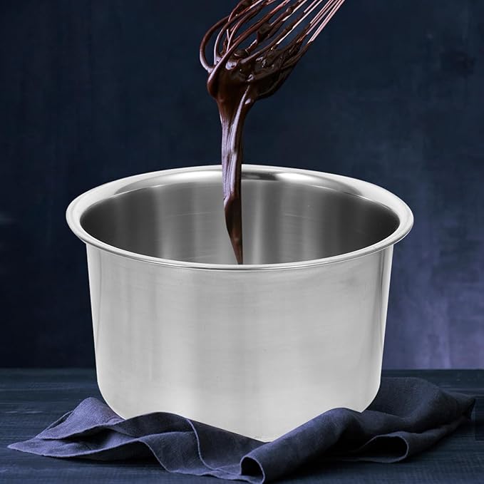 Stainless Steel Double Boiler Pot Set for Melting Chocolate Candy Candle Soap and Wax - 600ml Inner 16cm Outer Pot for Kitchen Use