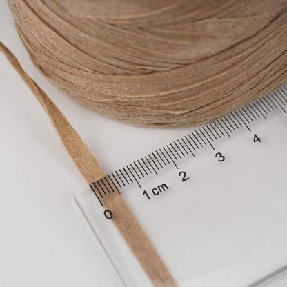 NICEEC Kraft Paper Yarn- Soft Raffia Ribbon Yarn for Crocheting & Knitting, Polyester, DIY Weaving, Total 474yds, 5.3oz - Khaki