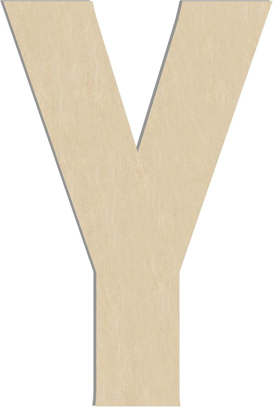 HILAZA 17 Inch Large Wooden Letter Y, 1/4 in Thick Big Wood Letter for Wall Decor Crafts