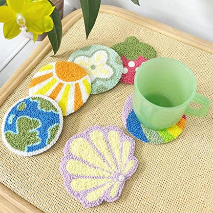 HAND U JOURNEY Punch Needle Coaster Kit, 6 Patterns & Yarns - Image 5
