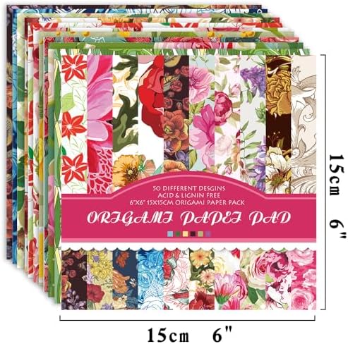 Origami Paper 100 Sheets, 6-Inch Square Double Sided Colored Craft Paper - Image 3