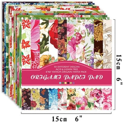 Origami Paper 100 Sheets, 6-Inch Square Double Sided Colored Craft Paper - Image 3