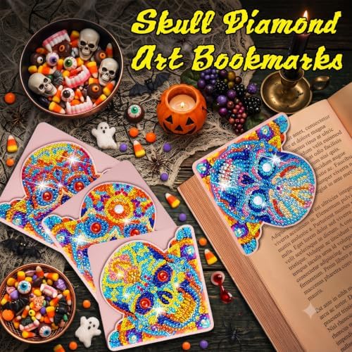 WIVICO 4Pcs Diamond Painting Bookmarks, Diamond Pearl Art Kits for Adults - Image 6