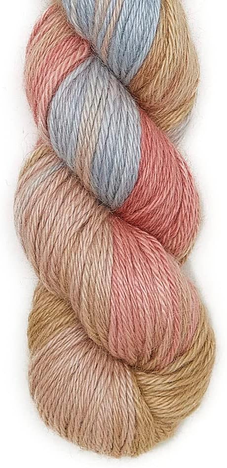 100% Baby Alpaca Yarn Wool 100g Hank DK Weight Hand Dyed Made in Peru - Heavenly Soft and Perfect for Knitting and Crocheting (Pastel Rainbow, DK Hand Dyed - 100g Hank)