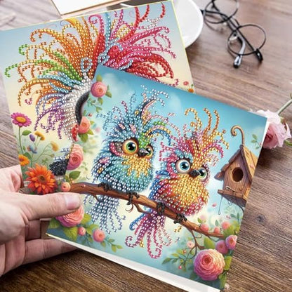 JISHSHAY 8 PCS Diamond Art Greeting Cards Bird Diamond Painting Birthday Cards Animal Gem Art Gem Painting Mosaic Kits for Adults for Thanksgiving Anniversary Valentine Graduation All-Occasion - Image 7