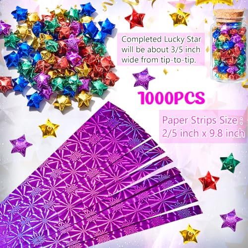 Kigeli 1000 Sheets Origami Star Paper Strips,Assorted Color,Stylish Style - Image 4