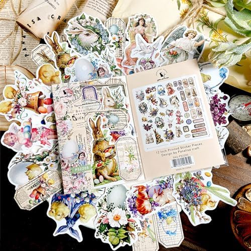 24 Sheets Easter Pattern Paper Set, 6" x 6" Patterned Cardstock Paper with 40 Pcs Stickers Scrapbooking Supplies Paper Rabbit Carrot Easter Egg Origami Paper - 12 Styles - Image 7