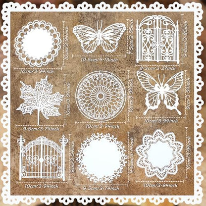 Anvin 30 Pcs Scrapbook Lace Paper Vintage Background Paper Cutouts Leaves, Frames, Flowers, Butterfly Hollow Decorative Paper for Scrapbooking, Junk Journal, Art Journaling, Card Making, Planner, DIY - Image 2