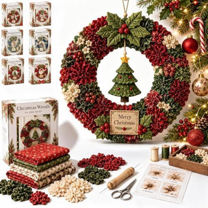 3D Fabric Poke Wreath DIY Kit, Christmas Wreath DIY Kit for Adults (#D) by Unknown