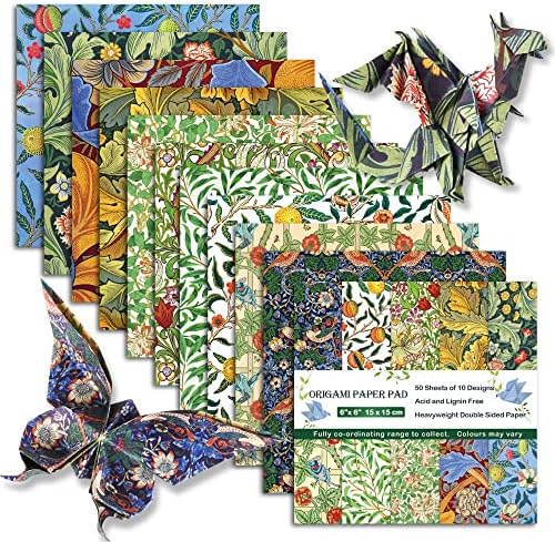 Origami Paper 6x6" Double Sided 50 Sheets 10 Colors Origami Kit,Craft Paper by Mifuner