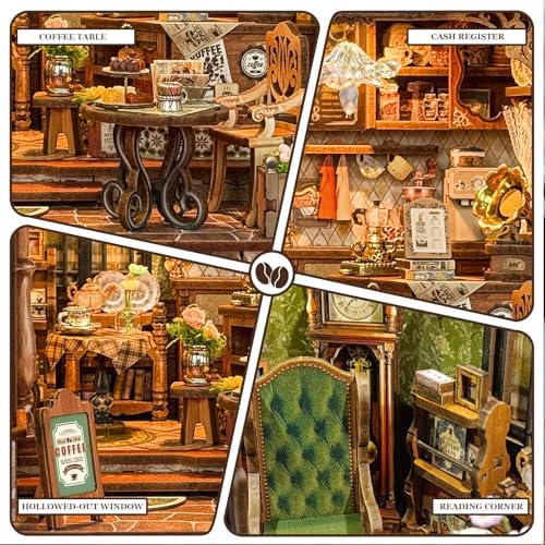 Book Nook Kit DIY Miniature House 3D Wooden Puzzle - Floral Mark Cafe - Image 5