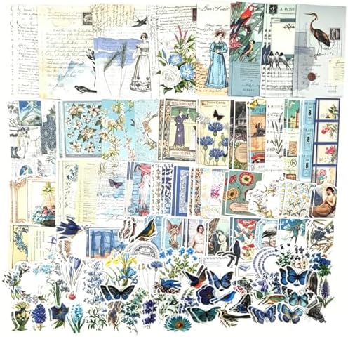 Esweny 200PCS Vintage Scrapbooking Supplies Kit for Journaling, Scrapbook Sticker Paper Pack for Junk Journal Planners Aesthetic Cottagecore Room Decor Wall Art Collage Album by Esweny