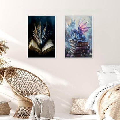 KYOQFVN 2 Pack Dragon Paint by Number Kits for Adults with Frame - Adult Paint by Numbers Kit on Canvas with Wooden Easel, Easy Acrylic Paintng by Numbers for Home Wall Decor8x12inch - Image 5