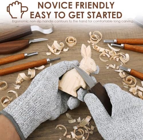28 Pcs Professional Whittling Chisel Kit, Woodworking Hobby Kit, Ergonomic Carving Starter Set Portable Wood Carving Kit with PU Bag Present for Beginner Adult Kid DIY Fun - Image 6