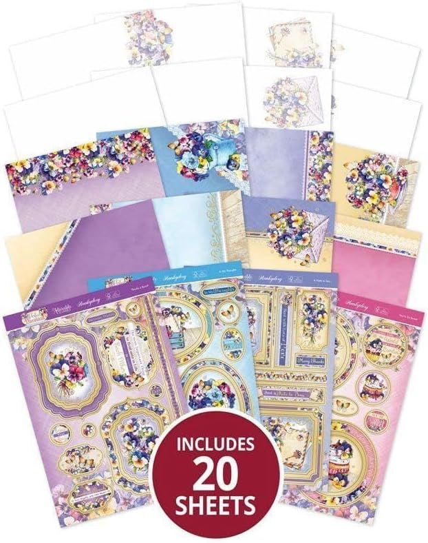 HunkyDory Crafts Deluxe Craft Pads - Perfect Pansies (20 Sheets, A4, Multicolor, Cardmaking Kit) - Image 3