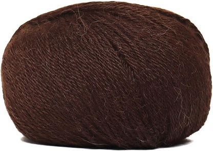 100% Baby Alpaca Yarn Wool Set of 3 Skeins (150 Grams) DK Weight - Made in Peru - Heavenly Soft and Perfect for Knitting and Crocheting (Dark Brown, DK)