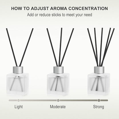 Aeeteek Reed Diffuser, Bamboo & White Tea Essential Oil with Diffuser Sticks for Room Decor, 3.4 fl oz(100ml) Long Lasting Scent Air Freshener, Home Fragrance for Bathroom Decoration (2 Pack)