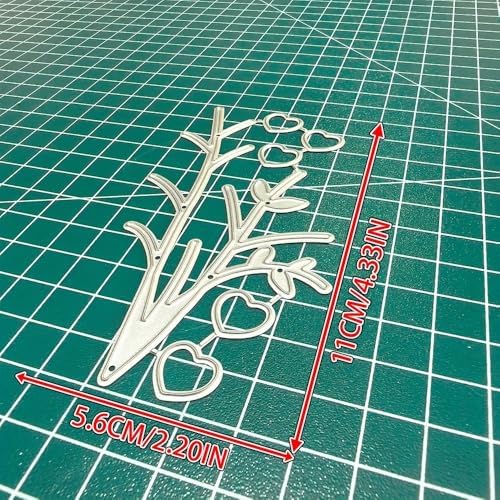 Lapoo Flowers Cutting Die for Scrapbooking - Durable Metal Cutting Die for DIY Scrapbook Photo Album Decorative Paper Card, Metal Card Making Supplies (Heart-Shaped Flower 4.3 x 2.2 in) - Image 2