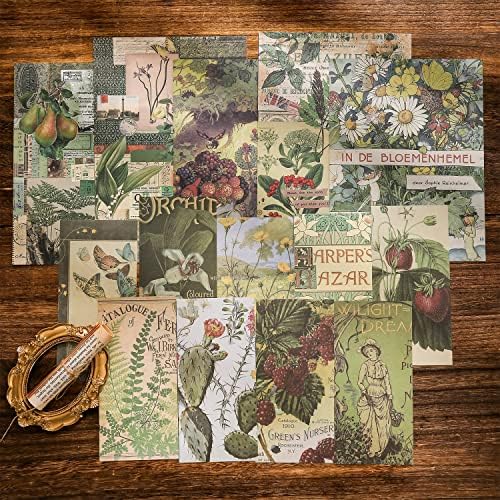 Scrapbooking Supplies Kit, Vintage Botanical Aesthetic Scrapbook Kit for Bullet Junk Journal, Stationery, A6 Grid Notebook, Flower DIY Journaling Supplies, Birthday Craft Gift for Teen Girl Women - Image 6
