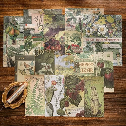 Scrapbooking Supplies Kit, Vintage Botanical Aesthetic Scrapbook Kit for Bullet Junk Journal, Stationery, A6 Grid Notebook, Flower DIY Journaling Supplies, Birthday Craft Gift for Teen Girl Women - Image 6