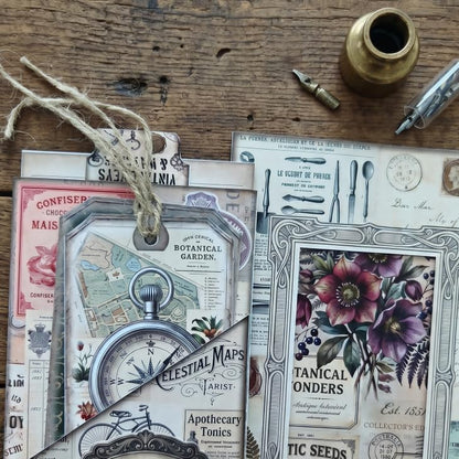 Secrets & Blooms Junk Journal Folio Kit, Vintage Scrapbook DIY Handcraft Supplies, Creative Mini Folder & Booklet Making Set for Handmade Art Projects - Image 5
