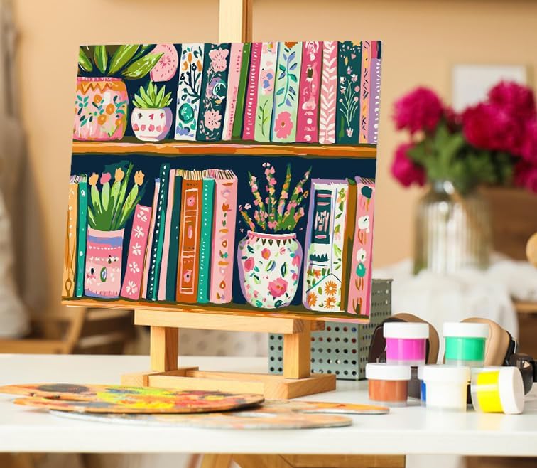 Book Flower Paint by Numbers Kit On Canvas for Adults Beginners 12x16In - Image 4