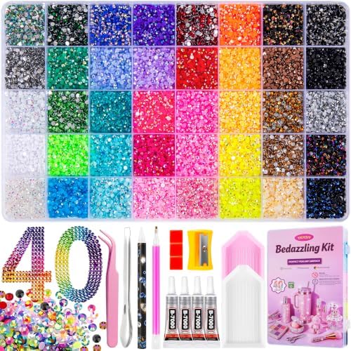 Bedazzling Kit 40000Pcs 40 Colors 3mm Resin Jelly Rhinestones - Diamond Art by Unknown