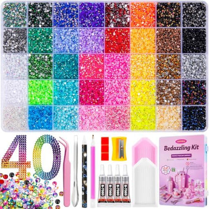 Bedazzling Kit 40000Pcs 40 Colors 3mm Resin Jelly Rhinestones - Diamond Art by Unknown