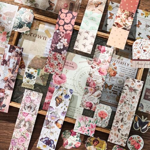 Vintage Floral Journal Supplies & Scrapbook Kit for Adults - Papers, Stickers, Ephemera for DIY Collage, Junk Journal and Art Projects-Brown - Image 6