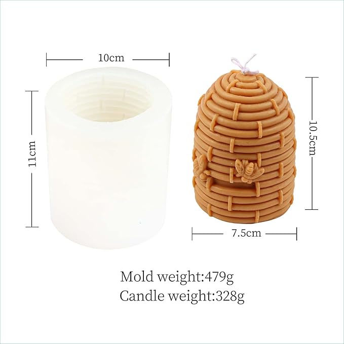 Grainrain 3D Bee Candle Molds Honeycomb Silicone Soap Mold Wax Mold Candle Making Mould (SXY035)
