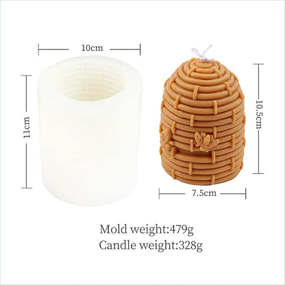 Grainrain 3D Bee Candle Molds Honeycomb Silicone Soap Mold Wax Mold Candle Making Mould (SXY035)