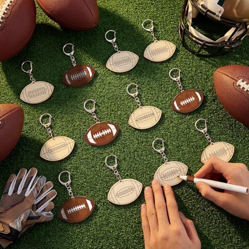 RattanView 24 Pcs Football Craft Keychains DIY Keychain, 12 Styles - Image 4