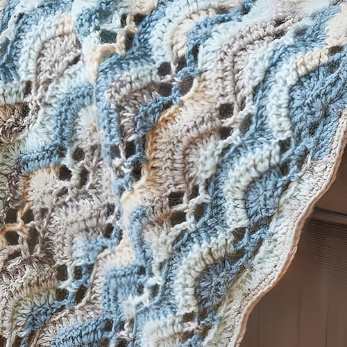 Mary Maxim Waterfall Ripple Afghan Crochet Kit, Soft Alpaca Blend Worsted Weight Yarn and Pattern Included, Cozy Afghan Blanket Crocheting Kit for Adults, Finished Size 46" x 60" - Image 3