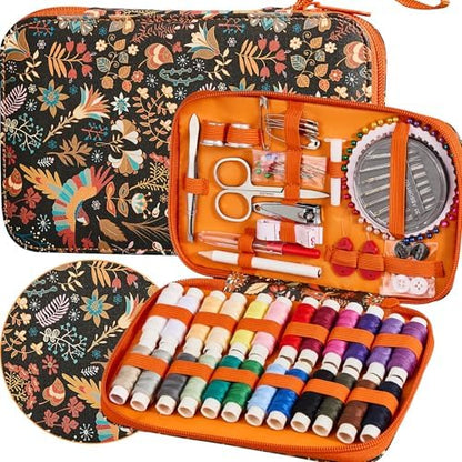 130 PCS Printing Travel Sewing Kit with Sewing Supplies Accessory by Bobode
