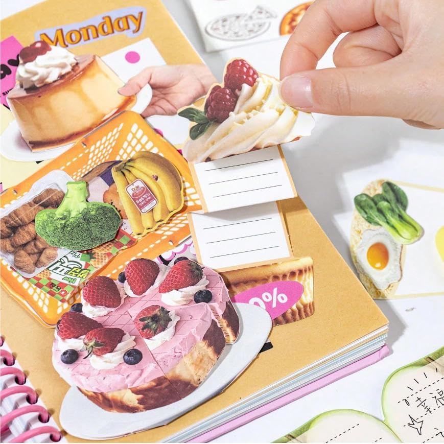 TIRCA Scrapbook Kit for Girls, Aesthetic Journaling Kit with 3D Pop-Up Pre-Cut Stickers (2 Pack, 40 Sheets), DIY Scrapbooking Supplies, Easy No-Scissors Craft Set for Teens Women, Creative Gift - Image 5