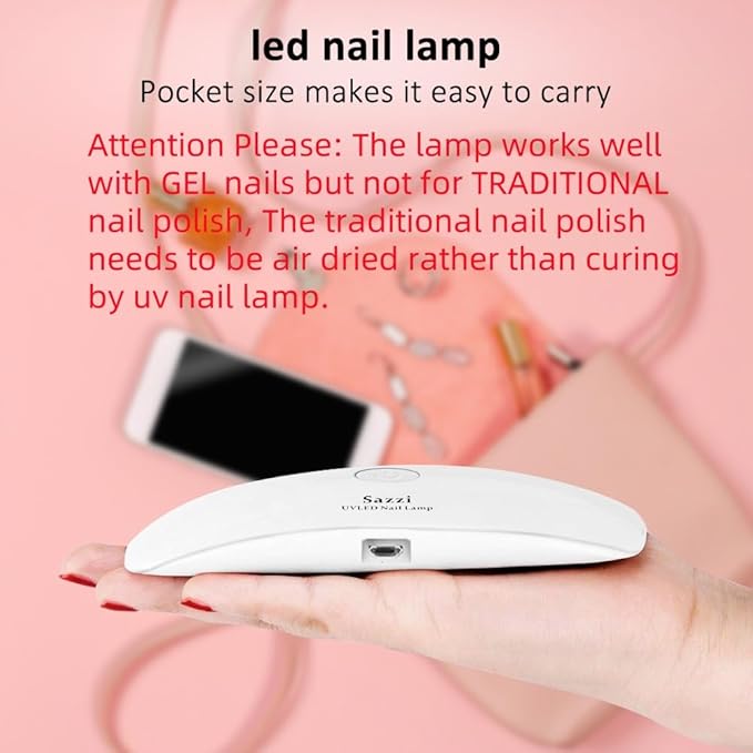 Sazzi UV LED Nail Lamp UV Light for Gel Nails, Nail Dryer for Gel Polish and Resin, Curing light24W