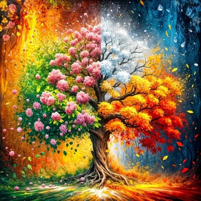 Tree of Life Stamped Cross Stitch Kits for Beginner 13.7x13.7 Inch by Mosaflare
