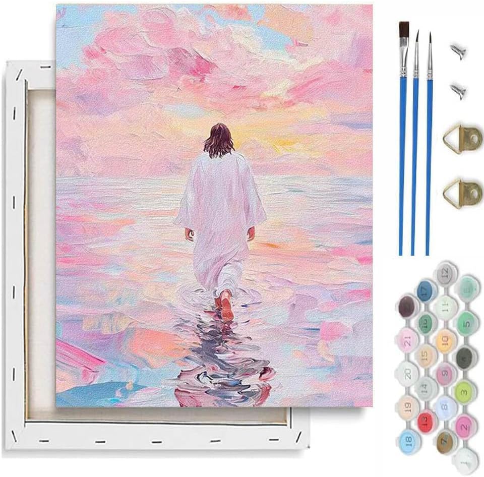 VIGEGU Beach Paint by Numbers Kit for Adults Beginner with Framed by VIGEGU