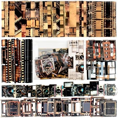Diuhofart Vintage Scrapbooking Kit, 90 Sheets Time Cinema Theme, Scrapbook Stickers and Decorative Papers Collage Materials, Ephemera for Junk Journal Supplies, Journaling, Crafts Arts, Scrap Booking by Diuhofart